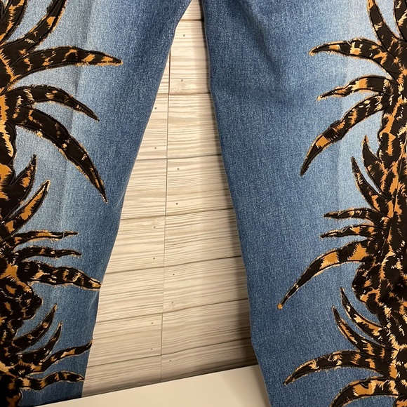 BASIX II high waisted denim jeans with embellishment on the legs size 8 - Picture 5 of 5